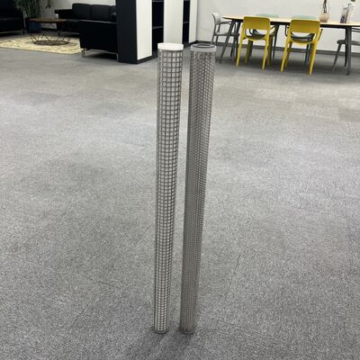 PLZ Series PP Pleated Filter Cartridge with Stainless Steel Outer Cage for 0.1um Micron Filtration and 80℃ Max Temperature