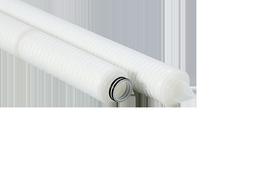 0.45um ปีพี ฟิลเตอร์ pleated กับ Polypropylene Caps ปลาย ขนาดรู 0.1um-60um ความร้อนสูงสุด 82 °C