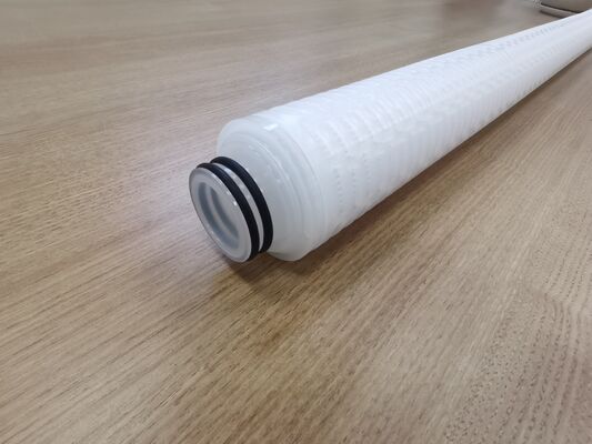 ตลับกรองจีบ PTFE แบบกำหนดเองพร้อมเมมเบรน PTFE สำหรับการกรองสารเคมีที่มีอัตราการไหลสูงและการกรองของเหลวที่มีความบริสุทธิ์สูง