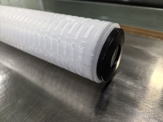 การเชื่อมต่อแบบเปิดสองปลาย PES กระปุกกรอง pleated กับ PES Membrane สําหรับการกรองของเหลวความบริสุทธิ์สูง
