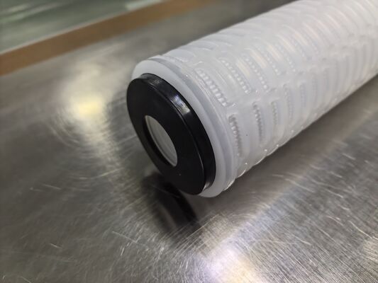 การเชื่อมต่อแบบเปิดสองปลาย PES กระปุกกรอง pleated กับ PES Membrane สําหรับการกรองของเหลวความบริสุทธิ์สูง