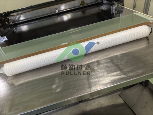40-Inch PTFE Pleated Filter Cartridge with Red Silicone for High Flow Rate Chemical and High-Purity Liquid Filtration